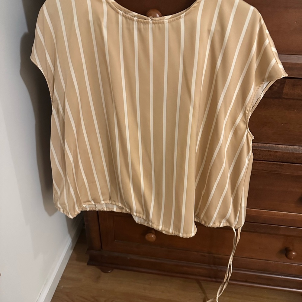 Striped Beige Women's Top